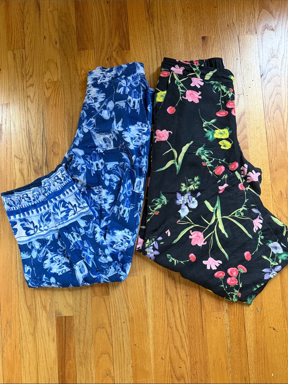 LOFT Floral Wide Leg Pull-On Pants Bundle- 2 pairs